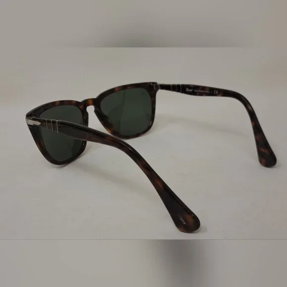Persol Sunglasses Brown Havana Green Square Key-Hole Crystal  display picture 3